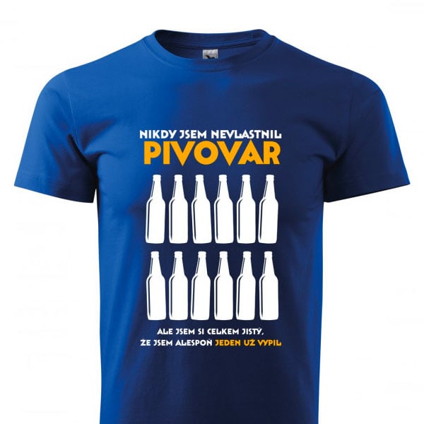 pivní dárky pro muže - pánské vtipné pivní tričko modré s textem