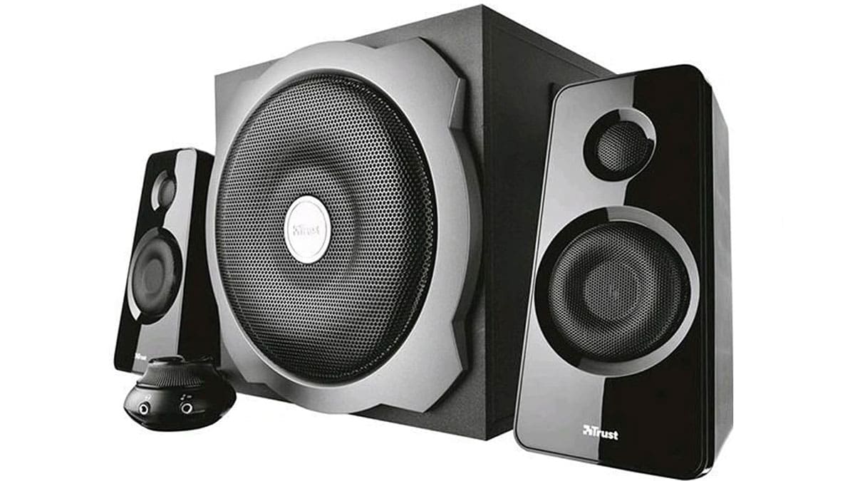 Trust Tytan 2.1 - Reproduktory - aktivní, 2.1 o výkonu 120W, frekvenční rozsah od 20 do 20000 Hz, 3,5 mm jack, RCA (cinch), dálkový ovladač
