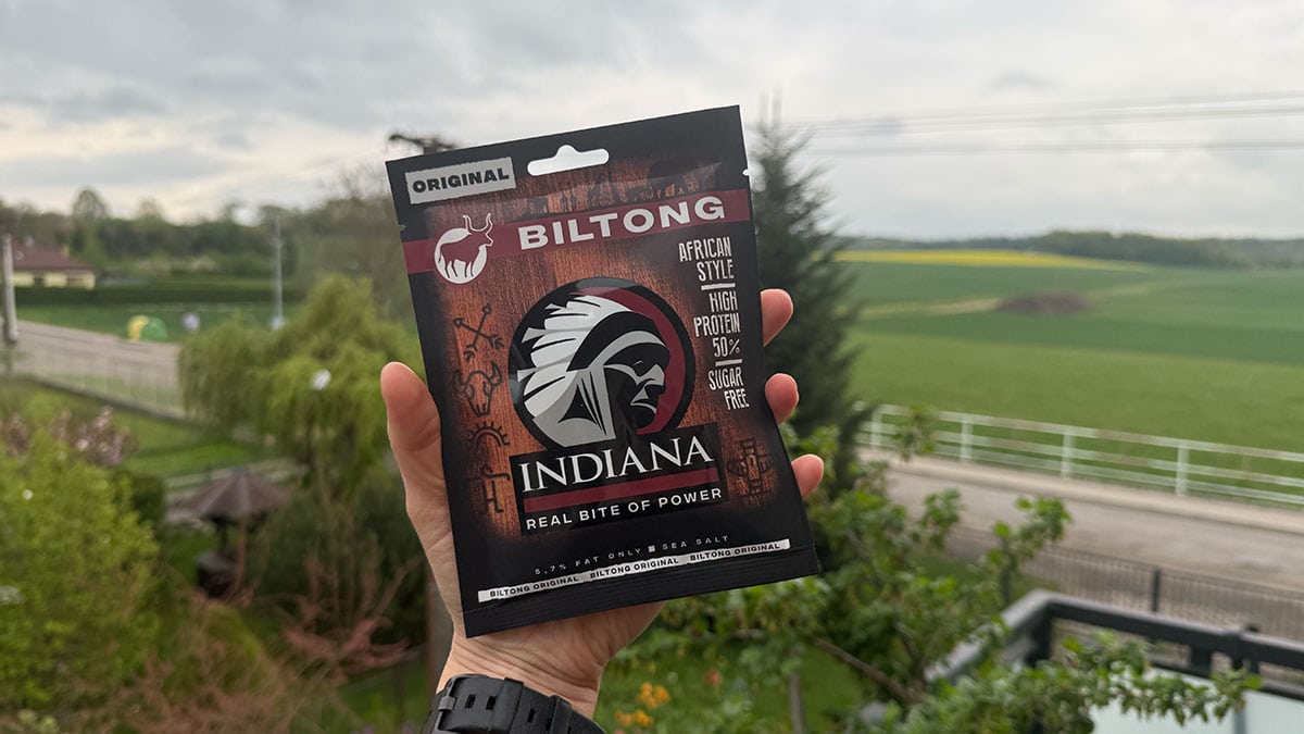 Beef Biltong Jerky od Indiana Jerky - balení 25 g - sušené hovězí maso, recenze e-shopu jerky-shop.cz