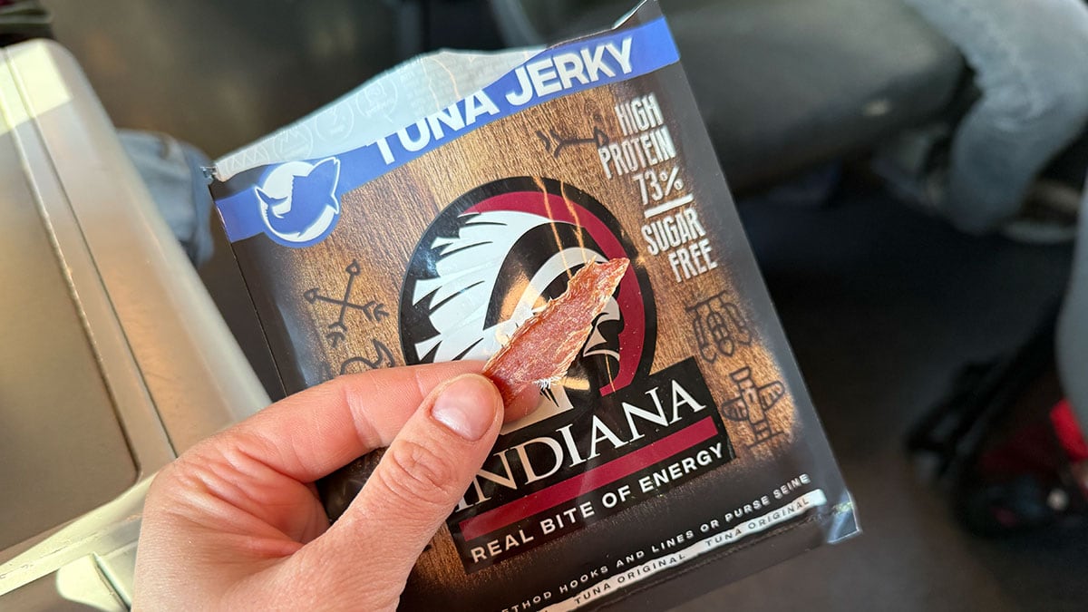 Tuna Jerky od Indiana Jerky - balení - sušené rybí tuňákové maso, recenze e-shopu jerky-shop.cz