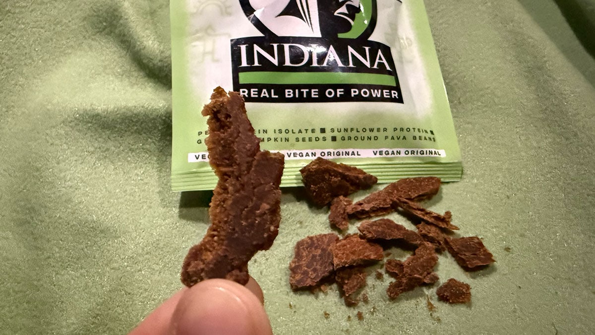 Vegan Jerky od Indiana Jerky - balení - sušené sójové plátky, recenze e-shopu jerky-shop.cz