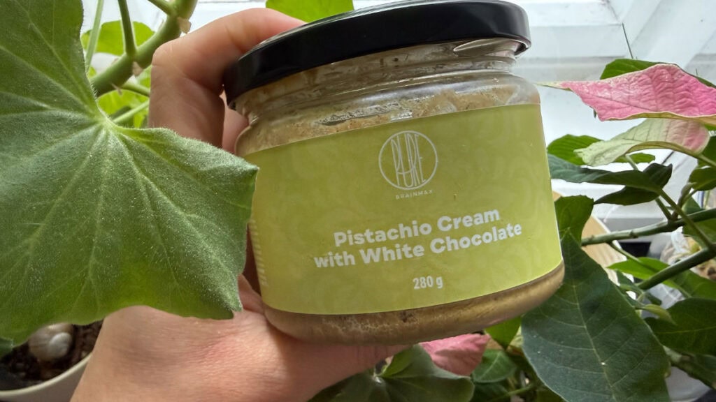 pistáciový krém s bílou čokoládou Bio, Brainmax Pure od Brainmarket.cz, recenze na Jaktovybrat.cz